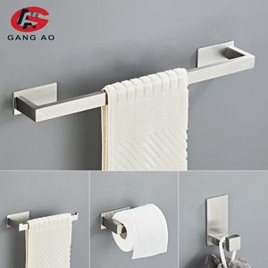 Banyo Aksesuar Seti Kendi Yapışkan Banyo Aksesuarları Set Yok Matkap Fırçası Kaplama Havlu Çubuk Havuk Havuk Halk Tuvalet Kağıt Tutucu 230920