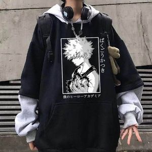 Herrtröjor tröjor anime min hjälte akademi grafisk lång ärm rolig Bakugou Katsuki Harajuku Sudadera Pullover 230920