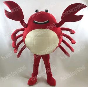 Halloween Red Crab Mascot Costume Wysoka jakość kreskówka Anime Postacie Dorośli rozmiar świątecznych imprezów na zewnątrz strój reklamowy