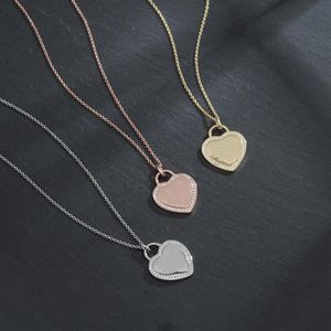 Fashion Luxury Beaded necklace return to heart tag series jewelry designer gold silver rose with diamonds necklaces party jeweller336v