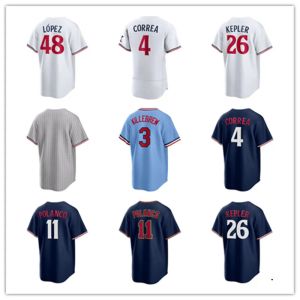 Maglia personalizzata Minnesota Uomo donna Gioventù 3 Harmon Killebrew 34 Kirby Puckett 48 Jorge Lopez 29 Rod Carew 25 Byron Buxton 77 Albers 66 Maglie da baseball Alcala