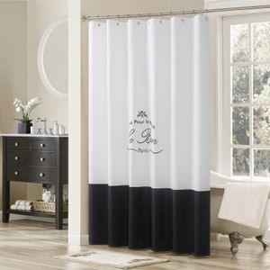 Shower Curtains Le Bain White and Black Polyester Waterproof Fabric Fresh Printed Decorative Farmhouse Shower Curtain 230920