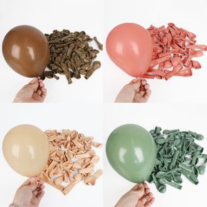 Parti Dekorasyonu 10/20/30pcs Retro Yeşil Balonlar Kahve Khaki Coco Cilt Avokado Lateks Globos Doğum Günü Dekorasyonları Noel Deco 230920