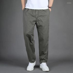 Men's Pants Mens Casual Cargo Cotton Men Pocket Loose Straight Elastic Work Trousers Fit Joggers Plus Size M-6XL High Quality