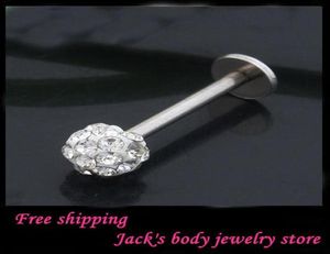 Anéis labiais falsos L25 20 peças branco cz gem cristal lábio parafuso prisioneiro shamballa labret anel piercing corporal jóias1040730