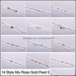 Jewelry Settings 14 Styles Pearl Bracelet Zircon Rose Gold Bracelets For Women Mounting Blank Diy Gift Drop Delivery Dhgarden Otyya