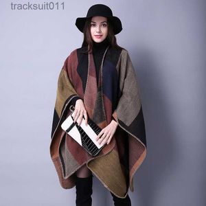 Cape femme hiver Poncho femmes Capes vêtements décontractés Imitation cachemire manteau dames foulards Bufanda Mujer châles manteau enveloppes femme Ponchos L230920