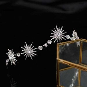 Hair Clips Bridal Jewelry Star Headpieces Rhines tones Crystal Headbands Tiaras for Brides Girl Headwear Wedding Accessories