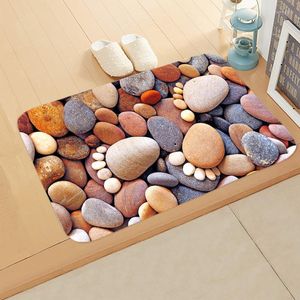 Carpets Cobblestone Anti-Slip Living Room Flannel Mats Summer Waterproof Kitchen Small Carpet Seaside Style Anti-Fading Outdoor Rug