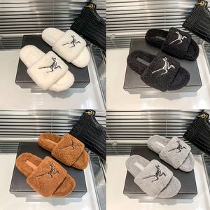 Damen-Fell-Hausschuhe, Arc, flauschige Sandale, Designer-Slides, Plüsch, rutschfest, Plattform-Flats, Slipper, Luxus-Schuhe, warme Damen-Flip-Flops, pelzige Slides, Loafer, Pantoletten