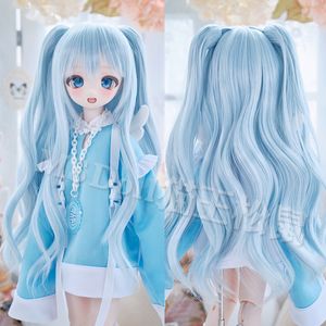 Ciała dla lalek Partie DD MDD TF SD Doll Wig Multicolor Długie kręcone włosy podwójne kucyki BJD Pergę dla DIY 1/3 1/4 1/6 BJD Dolls Akcesoria 230920