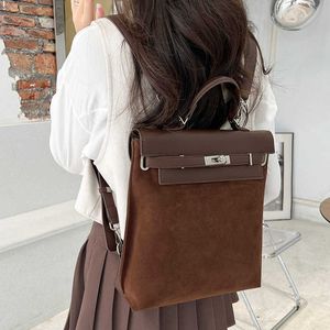 Borsa a tracolla da donna in vera pelle di vacchetta smerigliata zaino tendenza moda borsa a spalla singola a doppio uso donna 230915