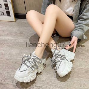 Dress Shoes Fashion Green Platform Sneakers Women Chunky Breathable Sports Shoes Woman Lace Up Thick Bottom Ladies Walking Shoes Spring 2023 x0920