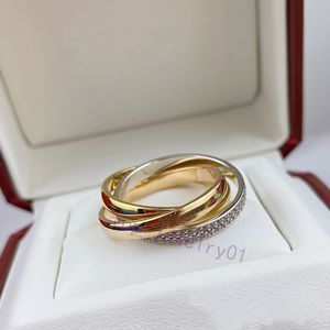 2023 new fashion three ring designer ring high quality diamond ring mens and womens jewelry