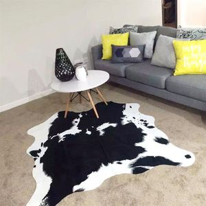 Sholisa tapete de couro vaca esconder tapetes para sala estar quarto poliéster para casa decorativo mão washmorden vaca skin271j
