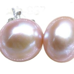 Orecchini a bottone FINE Pane Perfetto 10-11mm Orecchino di perla Akoya rosa lavanda in argento 925