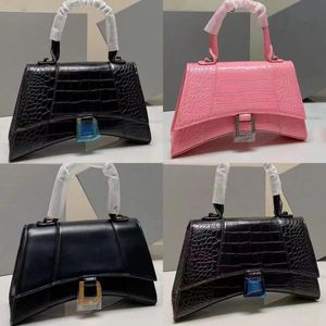 Timglasväska krokodil präglad designer väska topphandtag kvinna crossbody handväska axel lyxiga handväskor alligator bokstav halv måne lady modekudde