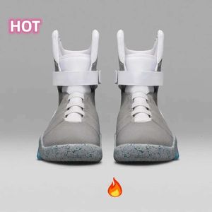 NOVITÀ Ritorno al futuro Lacci automatici Air Mag Sneakers Scarpe led di Marty Mcfly Ritorno al futuro Glow In Dark Grey Mcflys Taglia 40-46