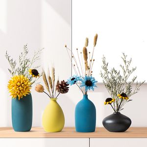 Vases Nordic Small Vase Decoration Modern Grind Ceramic Vases Tabletop Ceramic Arts Vase Home Decoration Accessories Blue Gray Black 230920