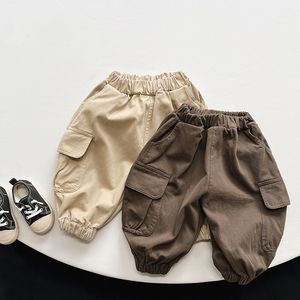 Брюки Детские брюки Осенние модные повседневные комбинезоны 2023 Детские весенне-осенние брюки-карго для мальчиков 230920