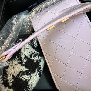 New pink fashion cross body phone case have small pouch good quality come with folding gift box and dust bag cephone bag PU pouch waist bag
