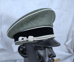 Berets Repro WWII 독일 와이프 엘리트 보병 장교 바이저 양모가 군용 모자 없음 배지 없음