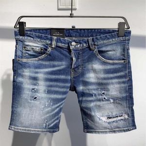 2021 fashion brand jeans Europe and America men's summer wear jean shorts high quality hand grinding process A0368-1281Q