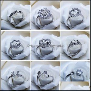 Jewelry Settings Fashion Pearl Rings Setting Zircon Solid Sier Ring For Women Mounting Blank Diy Styles Mix Gift Drop Deliver Dhgarden Otpha