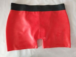 Catsuit-Kostüme, Komfort, Latex, Unisex, schwarze Taille und rote Boxer-Unterwäsche, sexy kurze Größe, Größe XXS-XXL