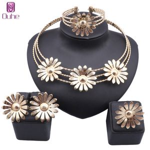 Conjunto de joias femininas com miçangas africanas, colar com declaração de flores, brinco, pulseira, festa de casamento, presente, joias