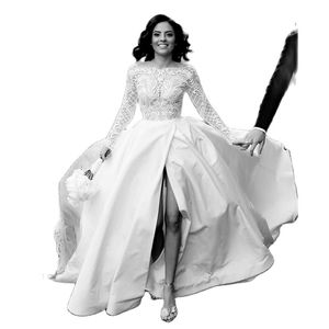 Extra Rhinestones Cost Wedding Dresses Bridal Gowns A Line Sweep Train Satin Vestido De Novia2338