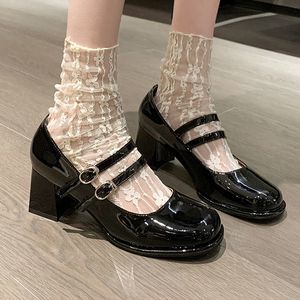 Dress Shoes Women Mid Heels Marie Jane Lolita Shoes Brand Chunky Sandals Spring Summer Trend Fashion Pumps Women Dress Party Shoes 230920