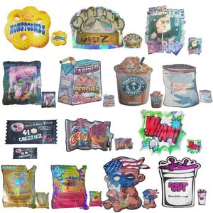 Die Cut Mylar Bag 1lb med 3,5 g vanlig form Dropp upp Fumi Sauce Dark Gumbo Black Runtz Super Runtz Candys Lemon Cherry Bubblegum Obama Runtz Custom Print