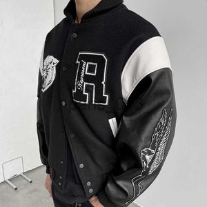 Herrenjacken Hoher Kragen Bestickte Baseballjacken Lässige Übergroße Jacke Oberbekleidung Männer Frauen Hip Hop Streetwear MG220228 x0920