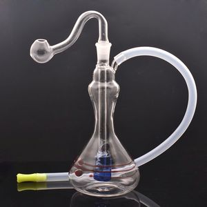 2 pcs 10mm feminino cachimbo de água vidro queimador de óleo bong tubos de água para plataformas bongs 6 polegadas inebriante fumar cinzas bong com tubo de queimador de óleo de vidro masculino frete grátis