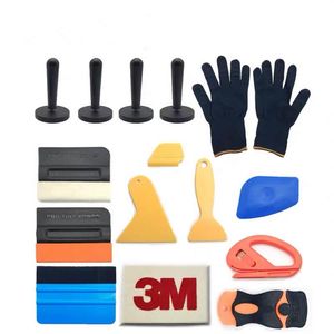 15PCS Car Wrap Vinyl Film Tools Kit Carbon Fiber Squeegee Scraper Art Knife Blade With Magnet Holders Car Accessories218F