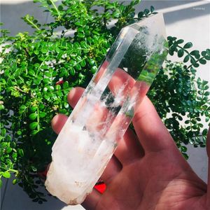 Decorative Figurines 15cm Natural Quartz Crystal Point Feng Shui Chakra Transparent Wand And Healing Crystals Stones Wholesale