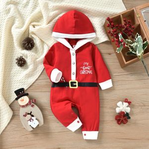 Rompers My First Christmas Born Baby Bodysuits Clothes Ropa Toddler Girl Red Long Short Romper Jumpsuit Outfit Gifts 230919