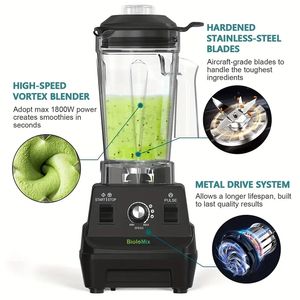 Upgrade Your Kitchen With BioloMix Mini Pro Blender - 60.87oz 1800W Power & Performance For Delicious Smoothies & Juices!
