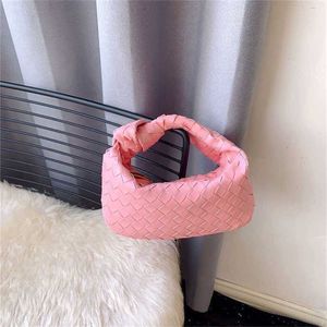Botteg Venetas Knotted Jodie Top Bag Woven Pink Handbag Women's Handbag Pleated Women's Cloud Leather