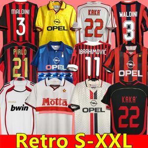 11 12レトロシャツホーム93 94 95 96 97ガリットサッカージャージー02 03 03 04 05 MALDINI VAN BASTEN FOOTMOLOL KAKA INZAGHI 06 07 2009 PIRLO SHEVCHENKO BAGGIO AC MILANS IBRAHIMOVIC 11