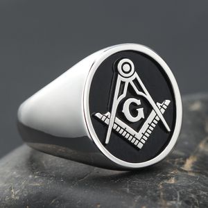 Anéis de casamento Secret Master Mason Compass Freemason Masonic Signet Soild Real Sterling Silver Ring 230920
