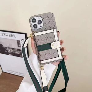 iPhone 15 12 Apple 14 13 11 XR XS 8 7 Plus Luxury Leather Crossbody Wallet Cross Body Card Holders Pockets Mobile Bacts Covers Fundas White