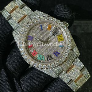 Luxury Mens Watch Movement Watches Menwatch Iced Out Watch Moissanite Watch Wristwatch Automatique Montre Designer Relógios para homens Diamond Watch Montre de Luxe 090