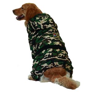 Hundkläder stora husdjurskläder vinter varm kamouflage jumpsuit hoodie gyllene retriever pälsjacka för stora hundar ropa para perro chihuahua 230919