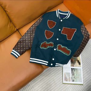 Jaquetas masculinas 23ss homens designer casaco jaqueta de beisebol bandeira nacional couro jacquard tecido 1854 couro puffer algodão manga longa mulheres marrom m-2xl x0920