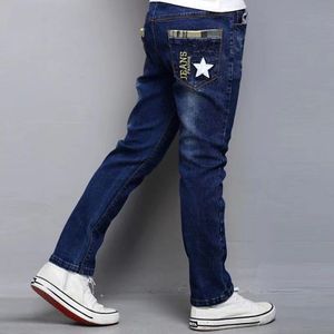 Jeans moda meninos com carta impressão primavera outono boa qualidade jean crianças para a idade 6 7 8 9 11 12 13 14 anos de idade 230920