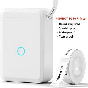 NIIMBOT D110 Termisk etikett Mini Portable Handheld Printer BT Wireless Store Machine Office Maker Telefon Labeller Supermarket Paper Barcodes Sticker Home Labeler