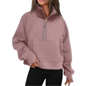 HALF LU-88 ZIP SCUBA YOGA HOUDIE JACKE DESIGNER Sweater Womens Definiera träningspass Fiess Activewear Top Solid Zipper Sweatshirt 57281 Per 27026 T6or