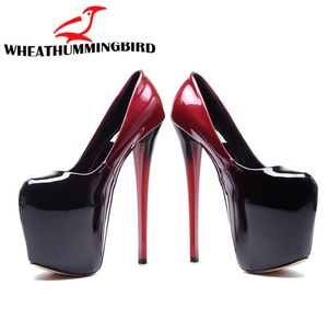 Senhora plataforma bombas sexy ultra salto alto 19cm couro de patente sexy sapatos femininos sapatos de festa bombas sapato de casamento 3450 mc73 y29050035